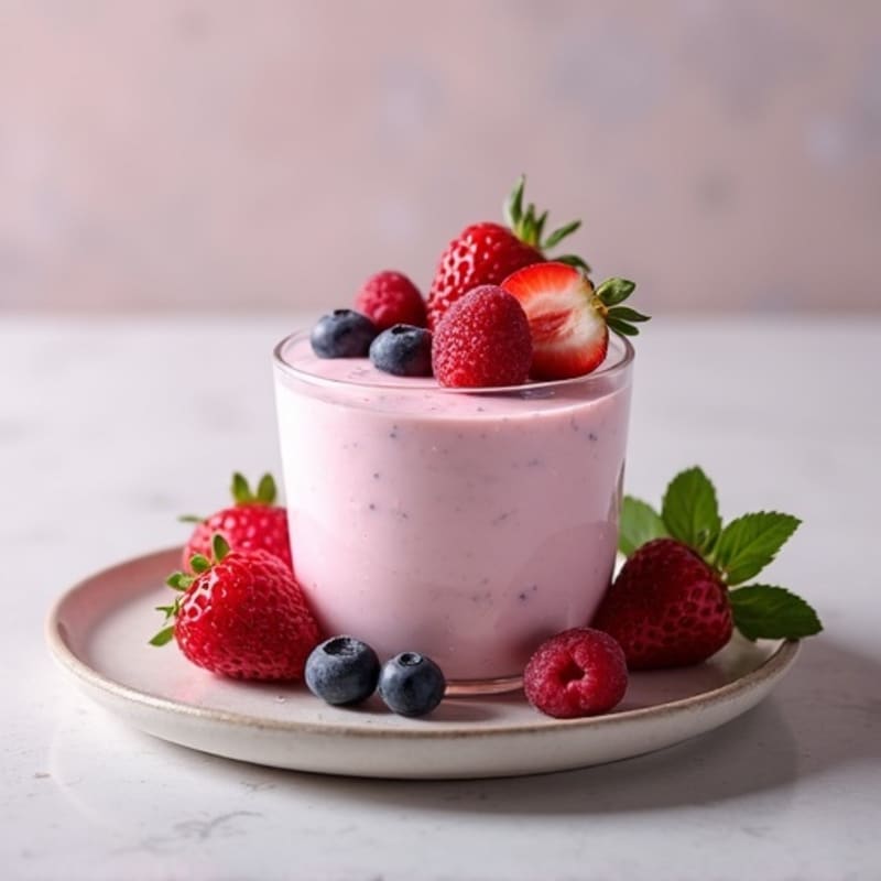 Silky Greek Yogurt Protein Mousse with Mixed Berries