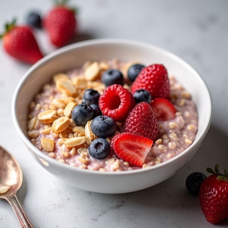 Creamy Berry-Almond Protein Oats