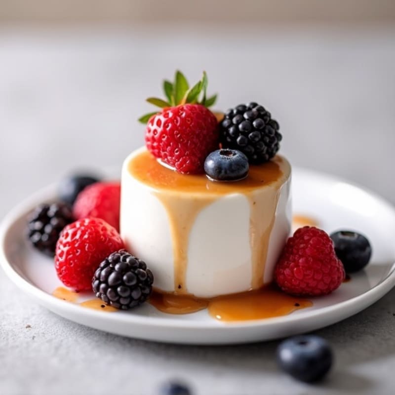 Greek Yogurt Protein Mousse with Mixed Berries