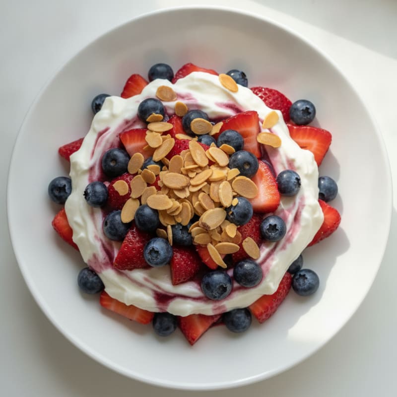 Vanilla Greek Yogurt Protein Parfait with Mixed Berries