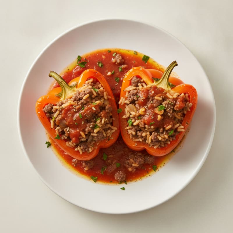 Beef and Rice Stuffed Bell Peppers