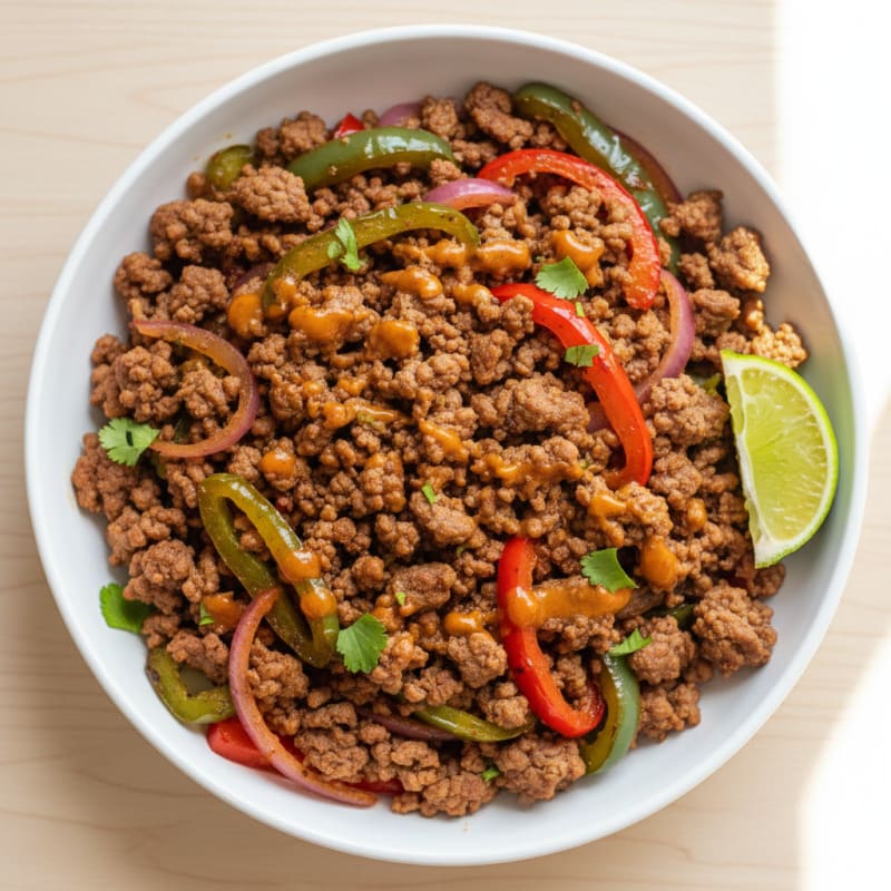 Lean Beef Taco Bowl with Roasted Peppers