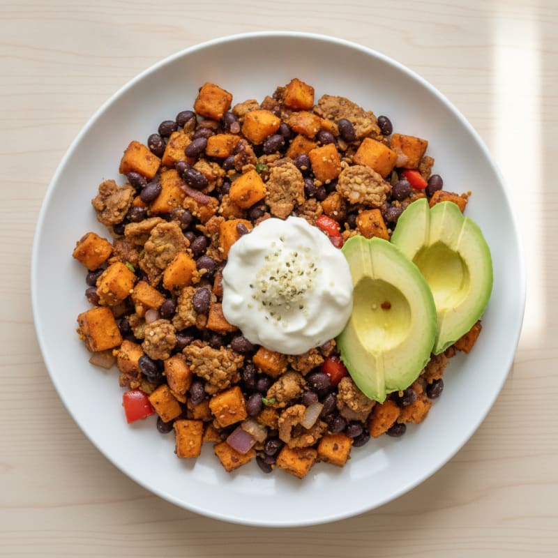 Loaded Sweet Potato Hash with Avocado