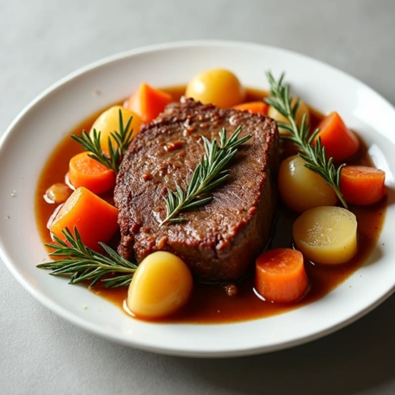 Tender Slow-Cooked Beef Pot Roast with Root Vegetables