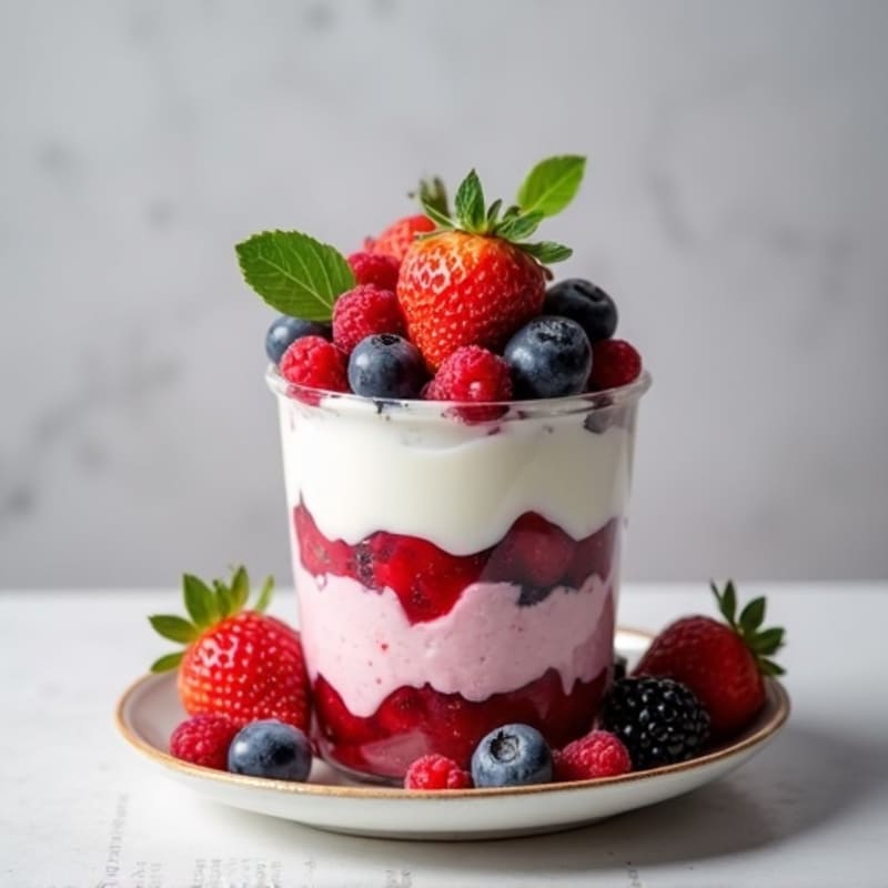 Greek Yogurt Protein Parfait with Mixed Berries