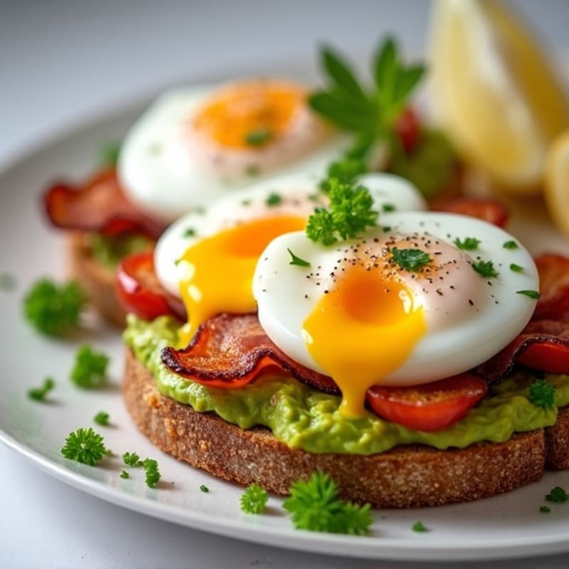 Protein-Packed Smashed Avocado Toast with Soft Poached Eggs