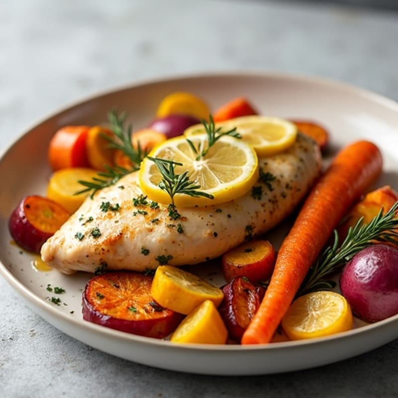 Sheet Pan Lemon Herb Chicken with Roasted Root Vegetables