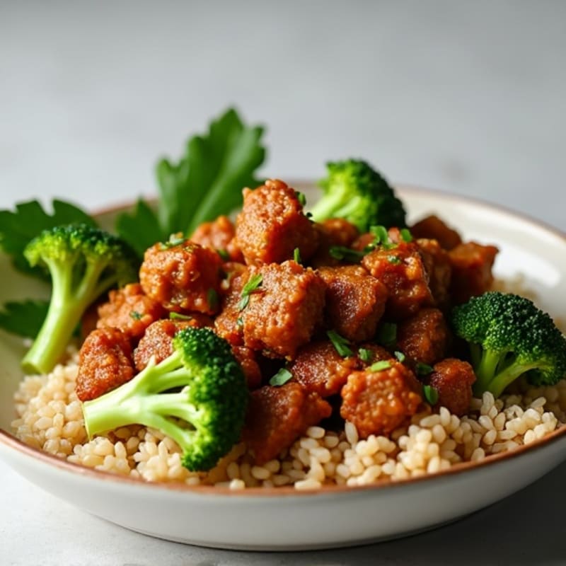 Crispy Lean Beef and Broccoli Stir-Fry with Brown Rice