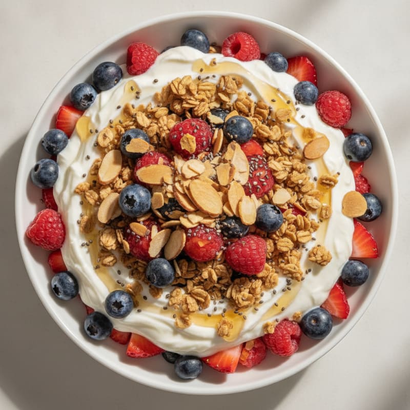 Creamy Greek Yogurt Protein Parfait with Mixed Berries