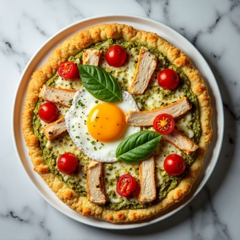 Cauliflower-Crust Chicken Pesto Pizza