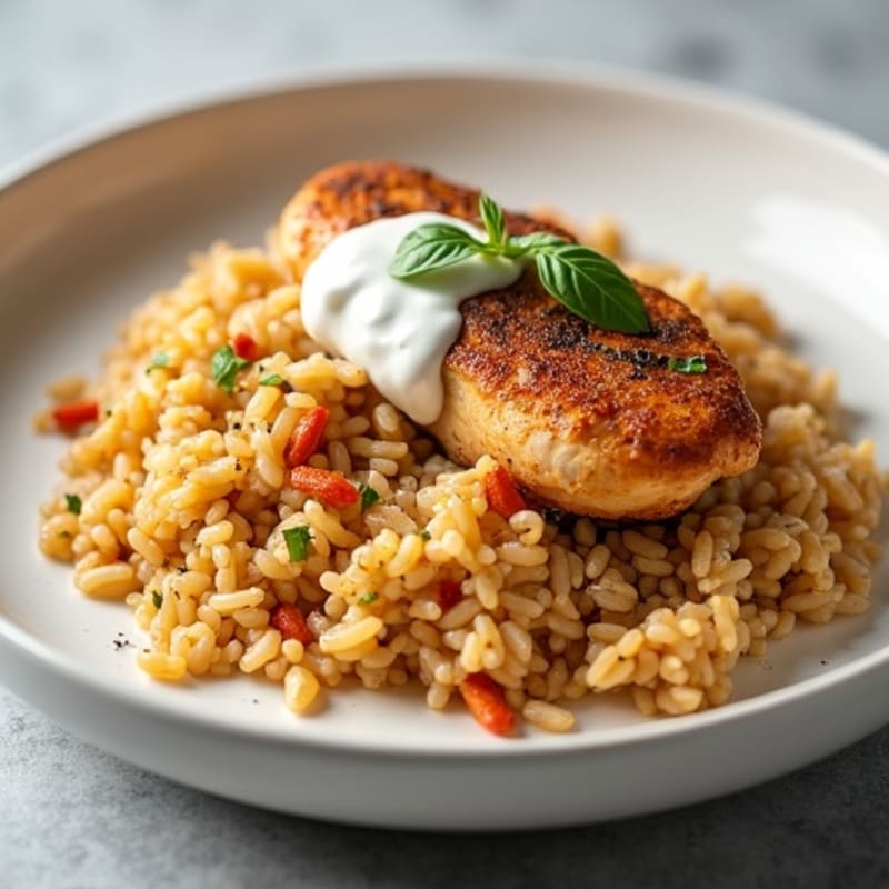 Creamy Spiced Chicken with Brown Rice
