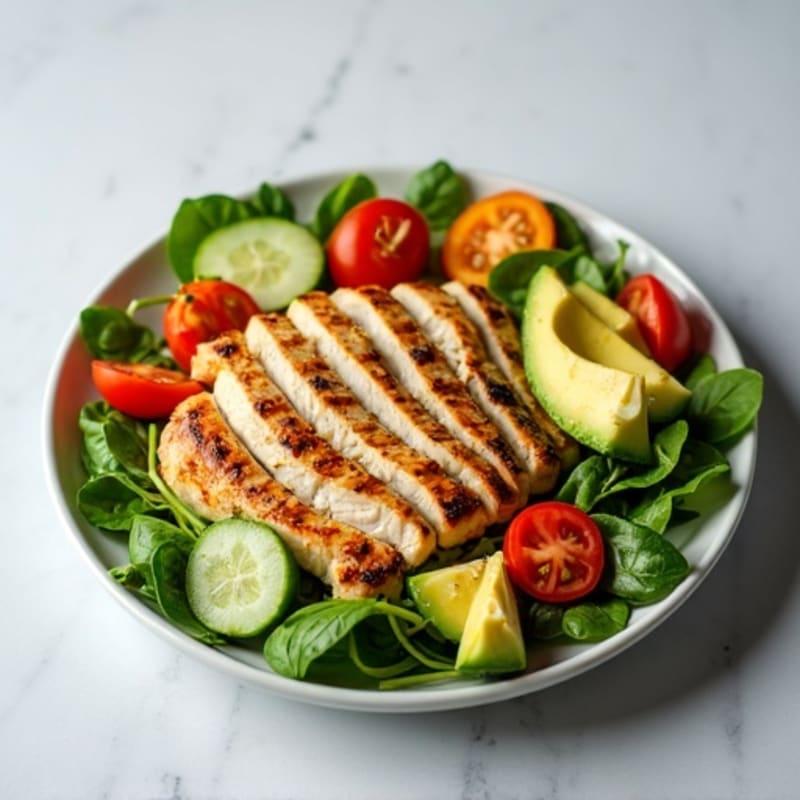 Grilled Chicken Breast with Crisp Vegetable Salad