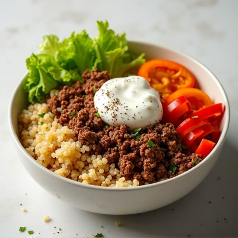 Seasoned Ground Beef Bowl with Special Sauce