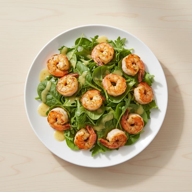 Grilled Shrimp and Mixed Greens Salad with Lemon Vinaigrette