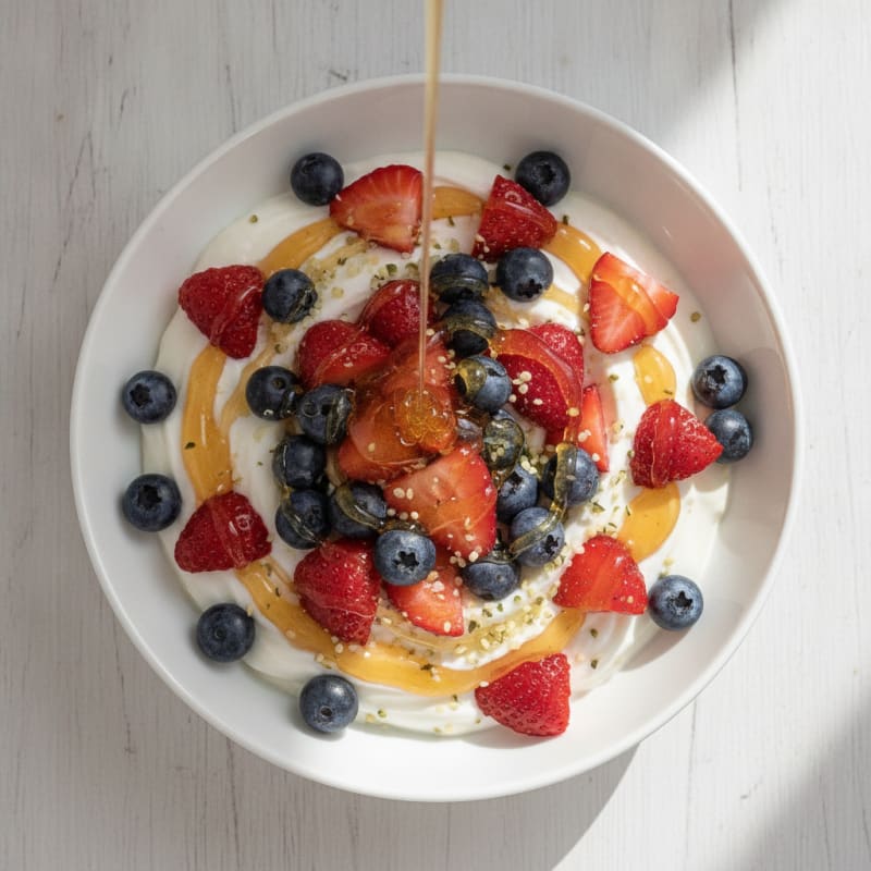 Berry Honey Greek Yogurt Bowl