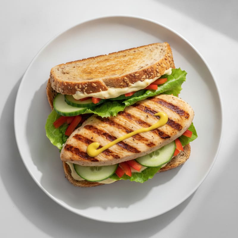 Grilled Chicken Sandwich with Crunchy Veggies