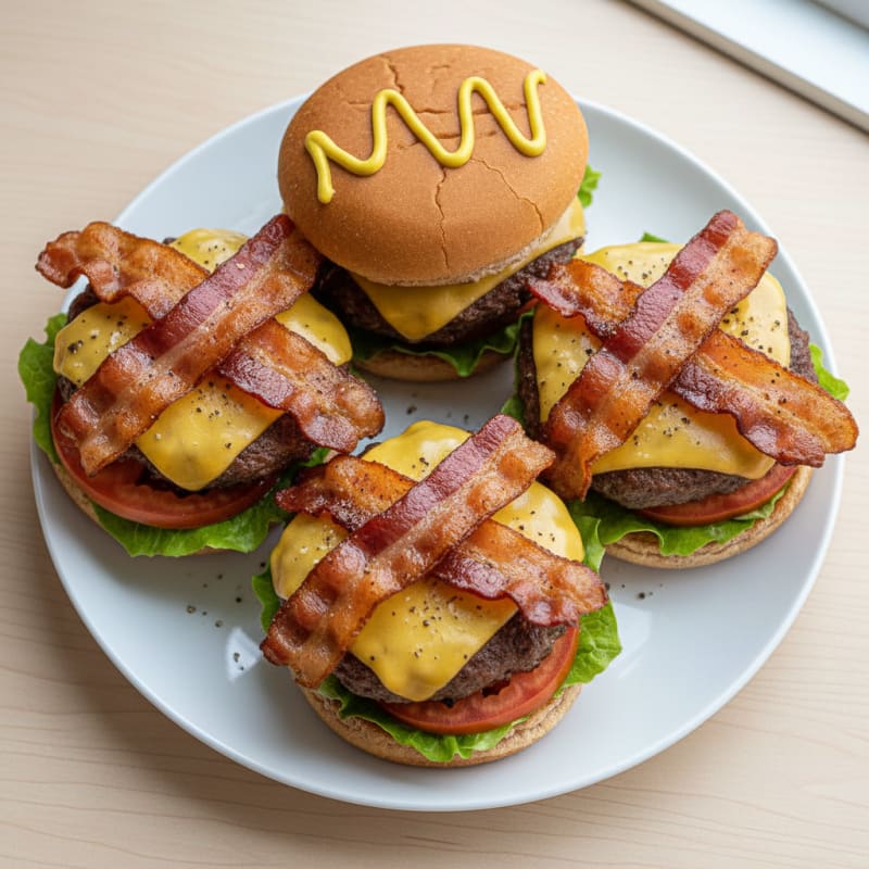 Crispy Double Bacon Cheeseburger Sliders