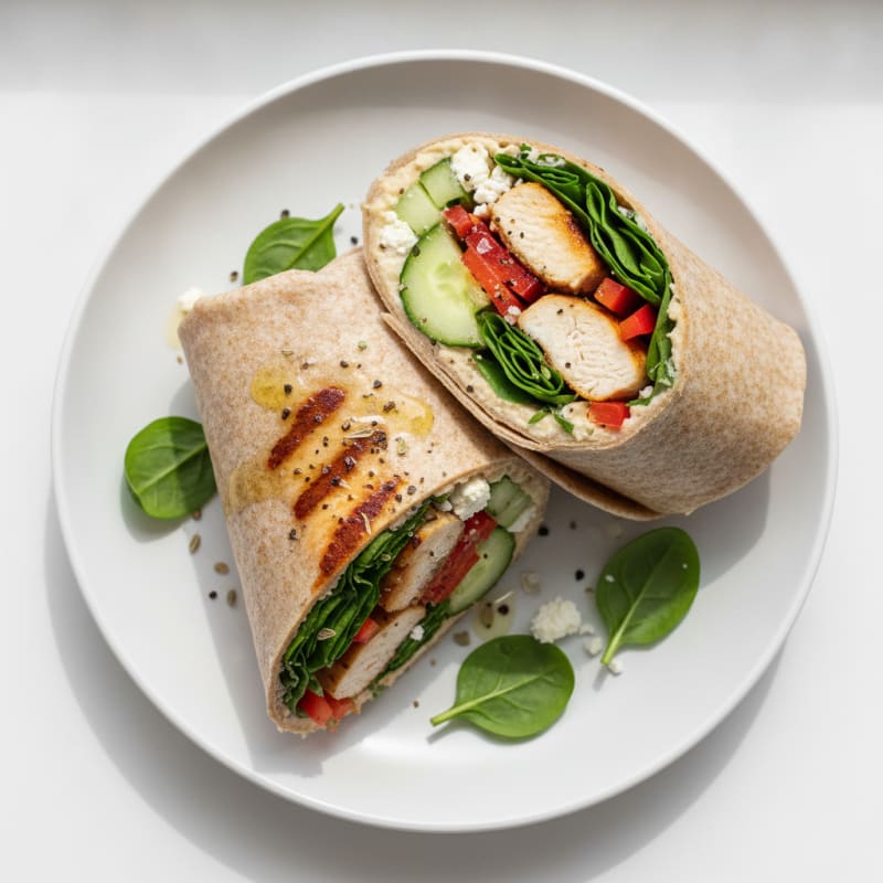 Mediterranean Hummus Vegetable Wrap