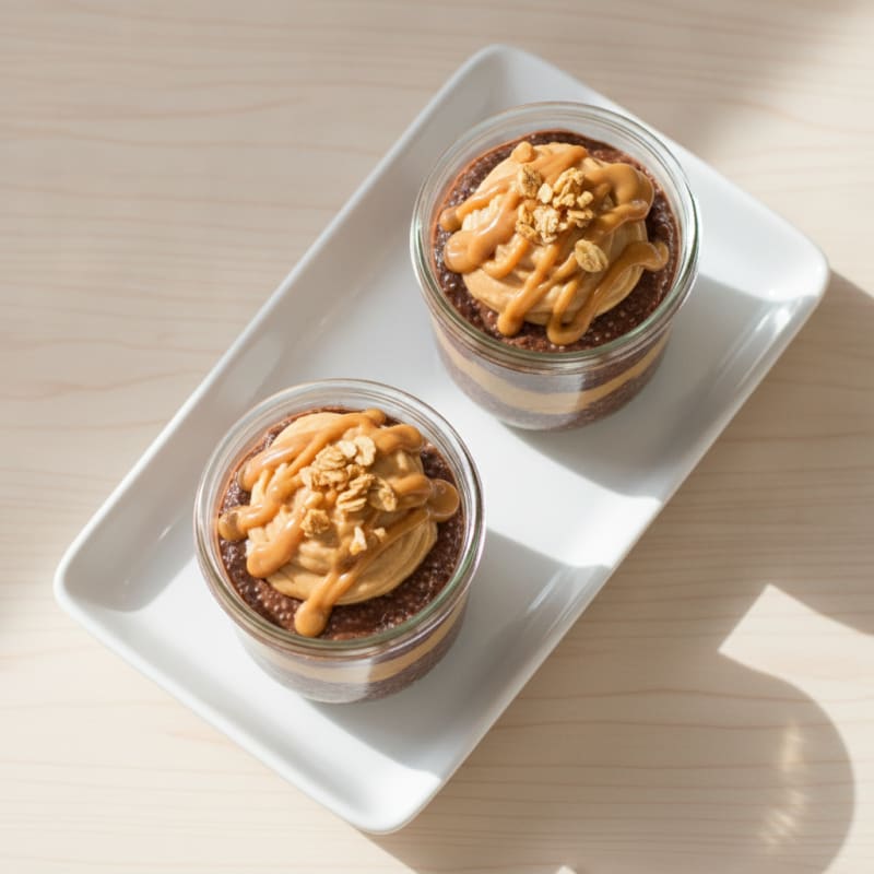 Chocolate Peanut Butter Chia Pudding Cups