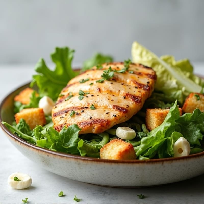 Grilled Chicken and Crispy Romaine Caesar Salad