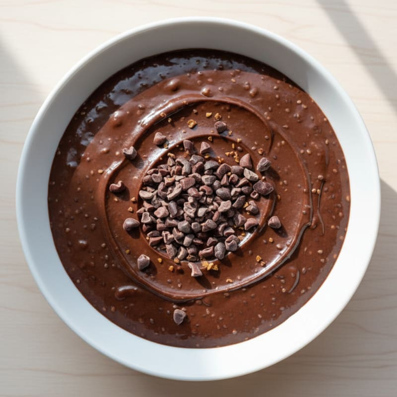 Silky Chocolate Protein Pudding with Chia Seeds