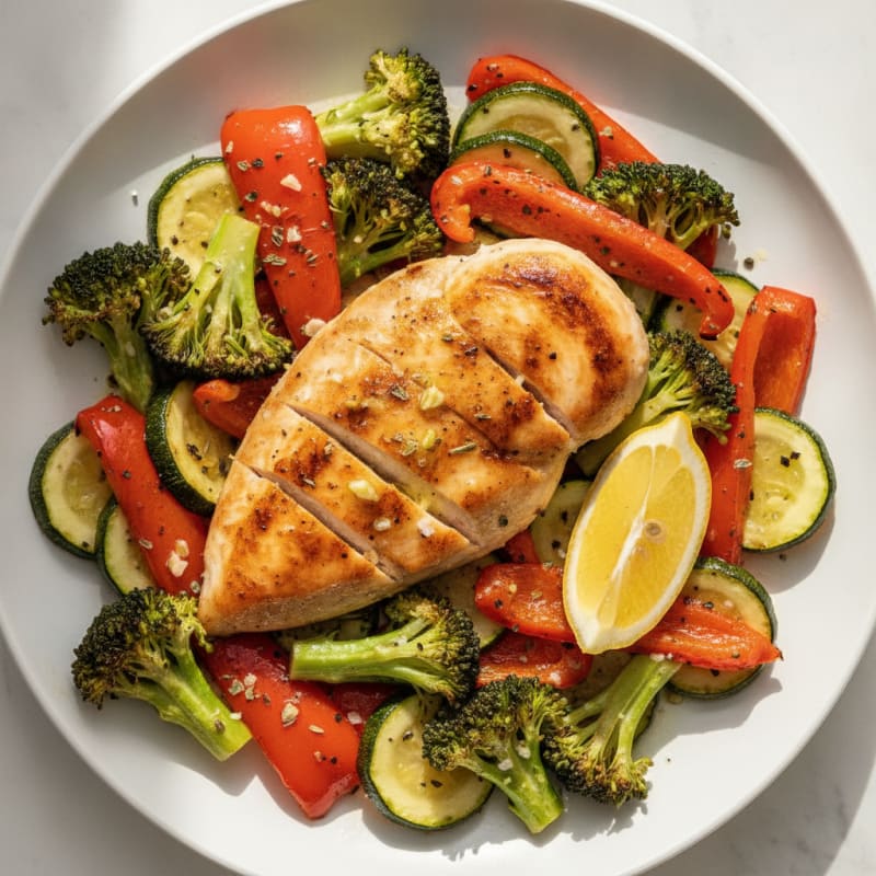 Pan-Seared Chicken with Roasted Vegetables