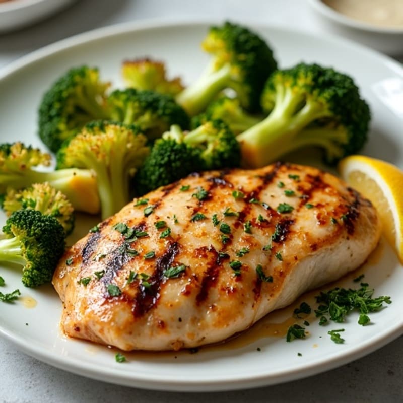 Sheet Pan Lemon Garlic Roasted Chicken with Crispy Broccoli
