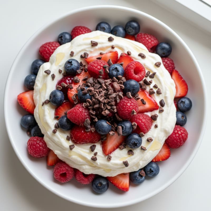 Silky Greek Yogurt Protein Mousse with Mixed Berries