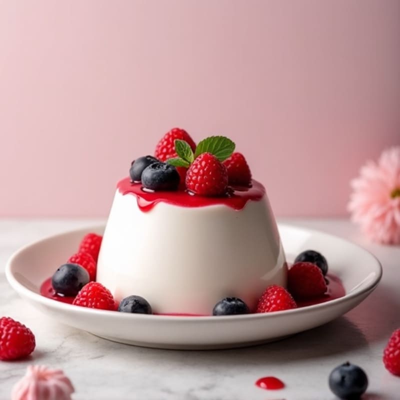 Greek Yogurt Protein Mousse with Mixed Berries