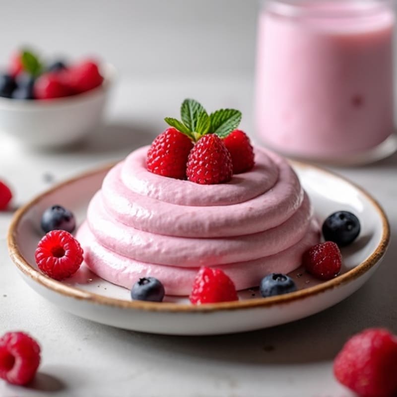 Creamy Greek Yogurt Protein Mousse with Mixed Berries