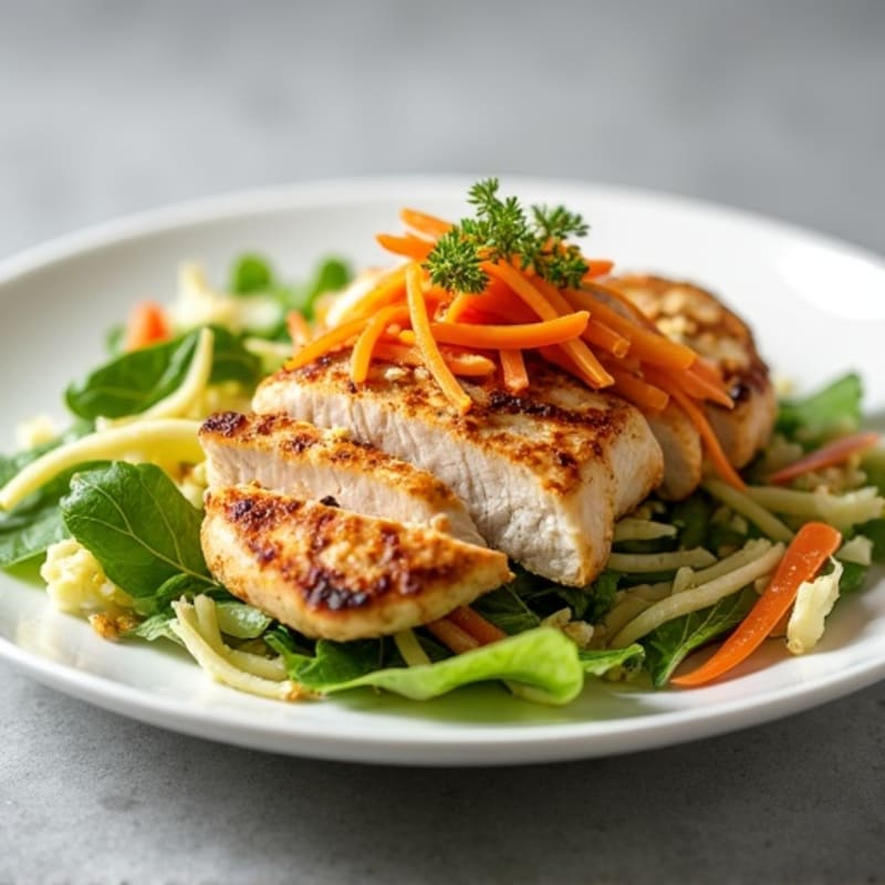 Grilled Chicken Breast with Crunchy Cabbage Slaw