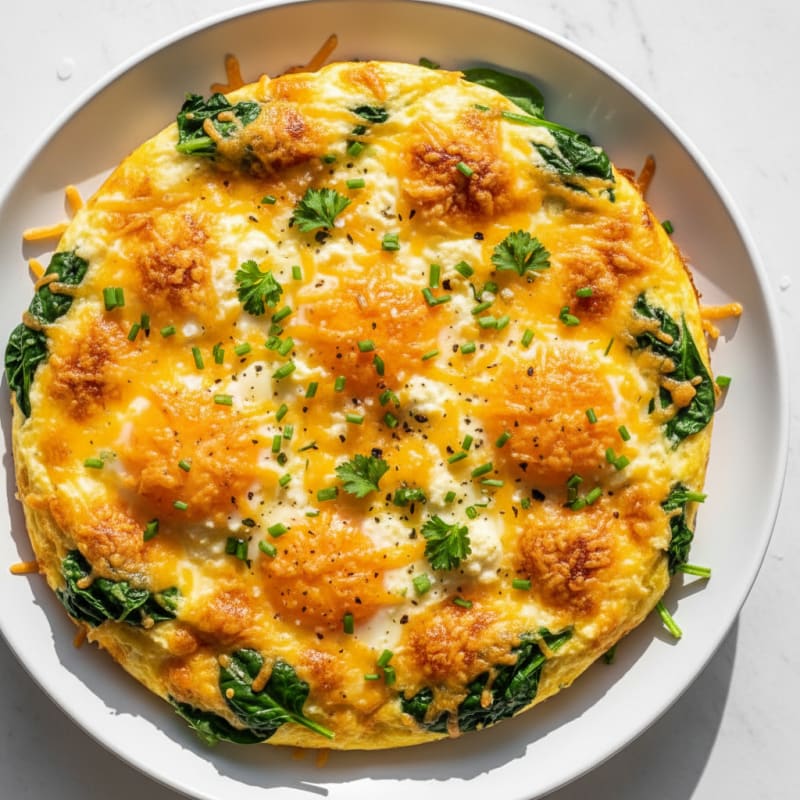 Golden Cheesy Baked Eggs with Herbs