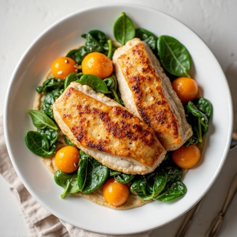 Creamy Sweet Potato Gnocchi with Pan-Seared Chicken and Fresh Spinach