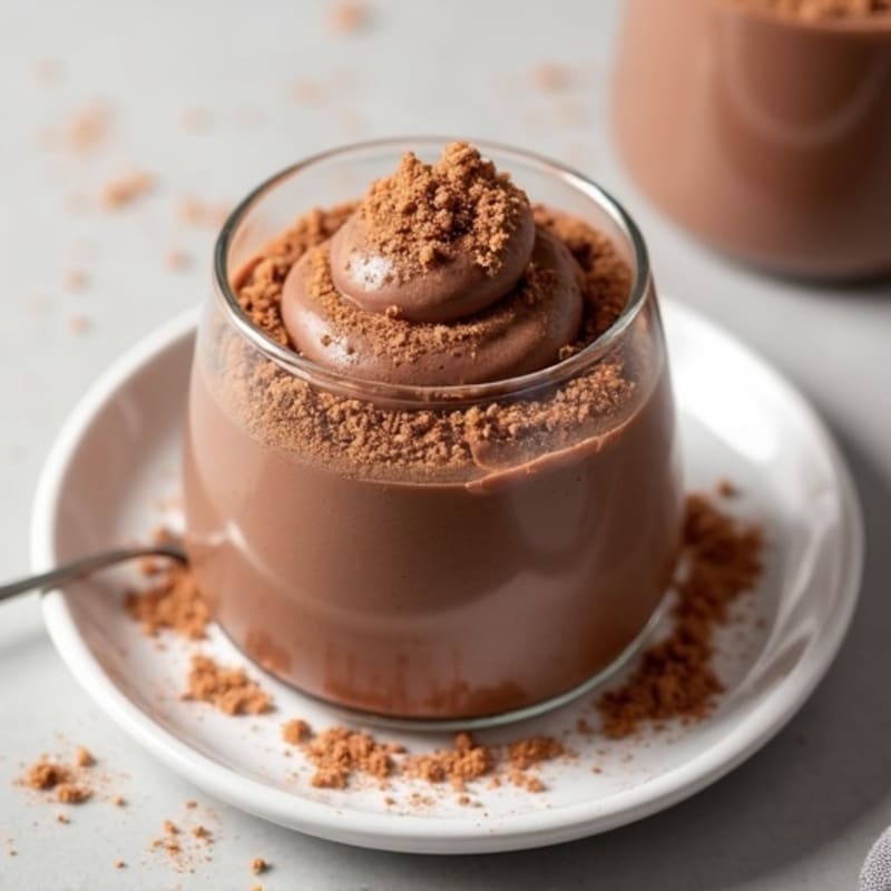Silky Chocolate Protein Mousse with Almond Butter