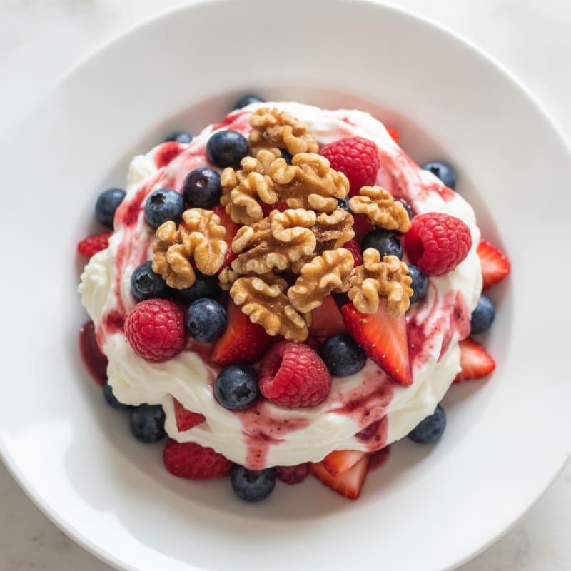 Greek Yogurt Protein Parfait with Mixed Berries
