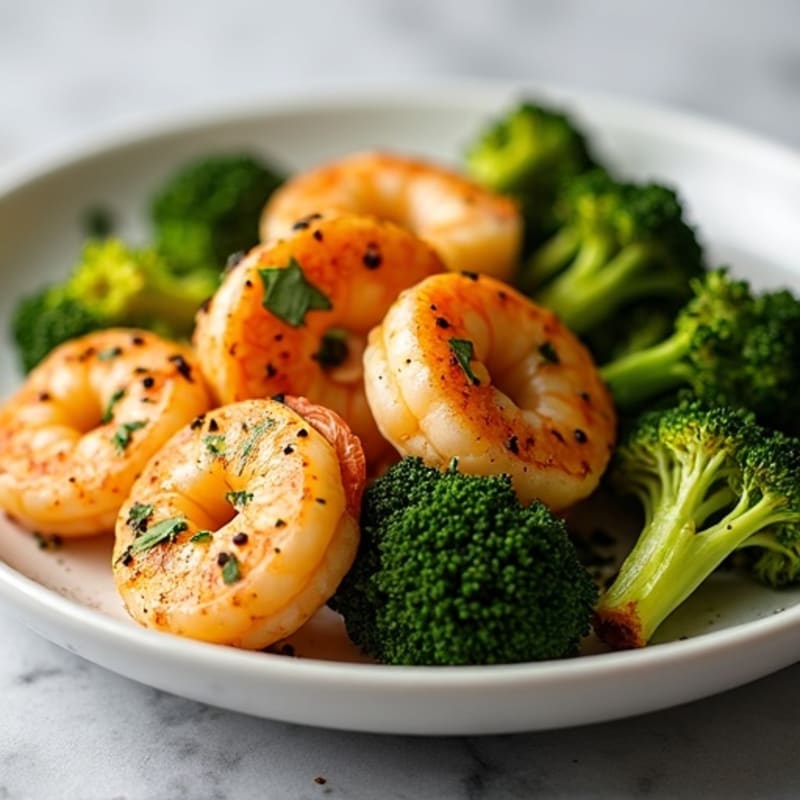 Garlic Herb Roasted Shrimp with Crispy Broccoli