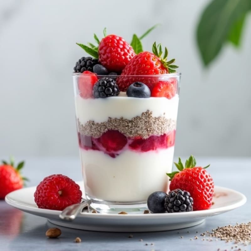 Greek Yogurt Protein Parfait with Mixed Berries