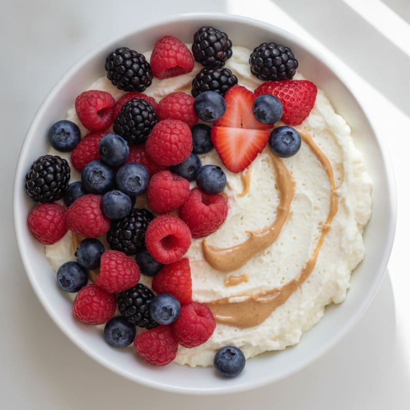 Silky Greek Yogurt Protein Mousse with Mixed Berries