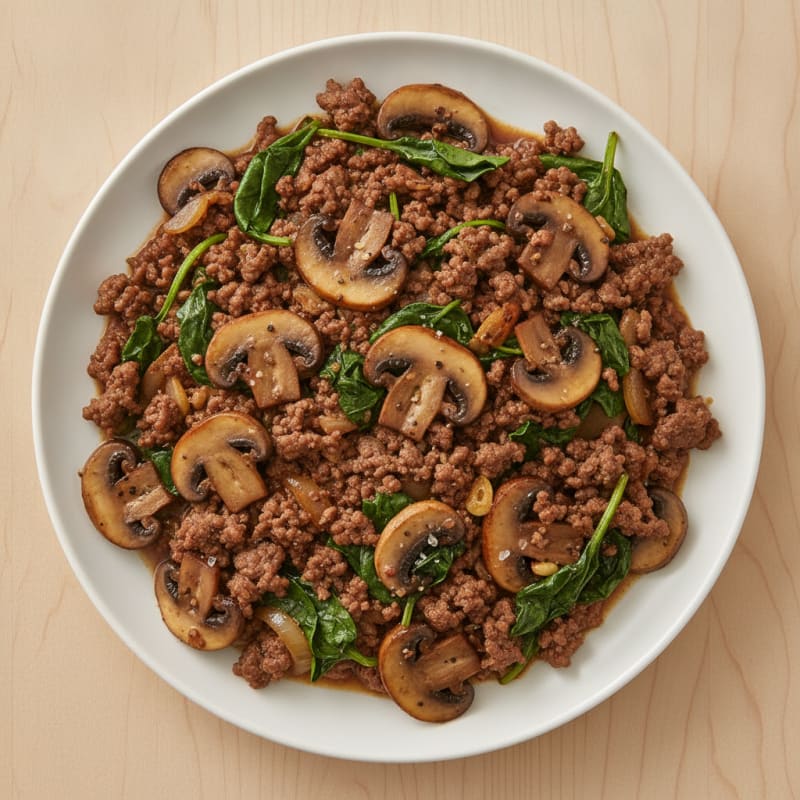 Savory Ground Beef and Mushroom Skillet