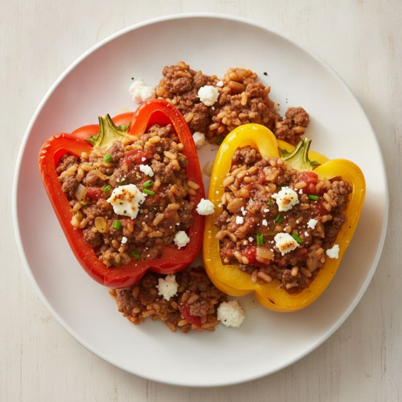 Beef and Rice Stuffed Bell Peppers
