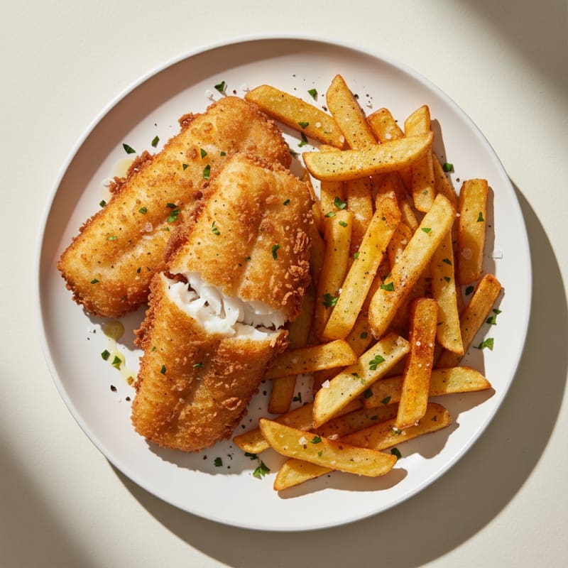 Beer-Battered Cod with Hand-Cut Fries