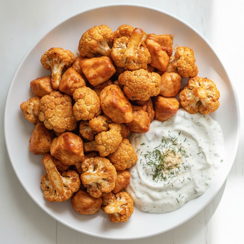 Buffalo Cauliflower Bites with Ranch Dip