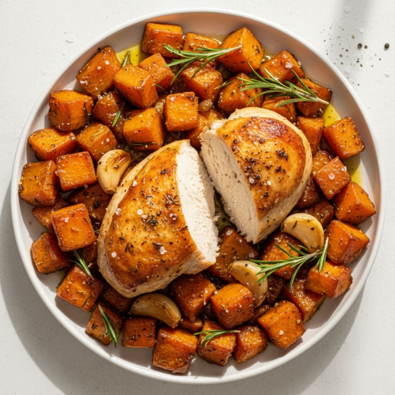 Garlic Herb Roasted Chicken with Root Vegetables