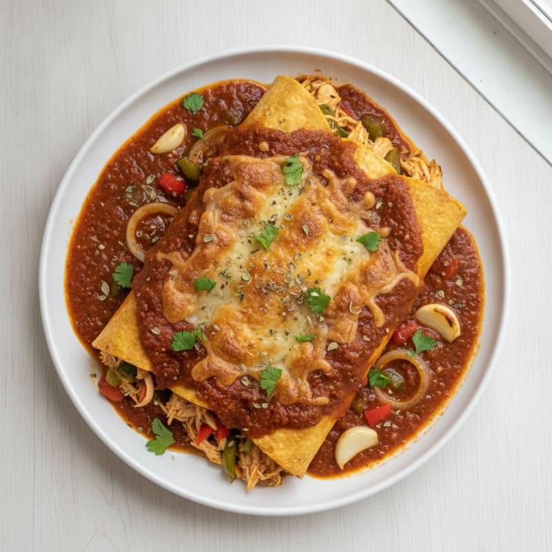 Chicken Enchiladas with Ancho Chili Sauce