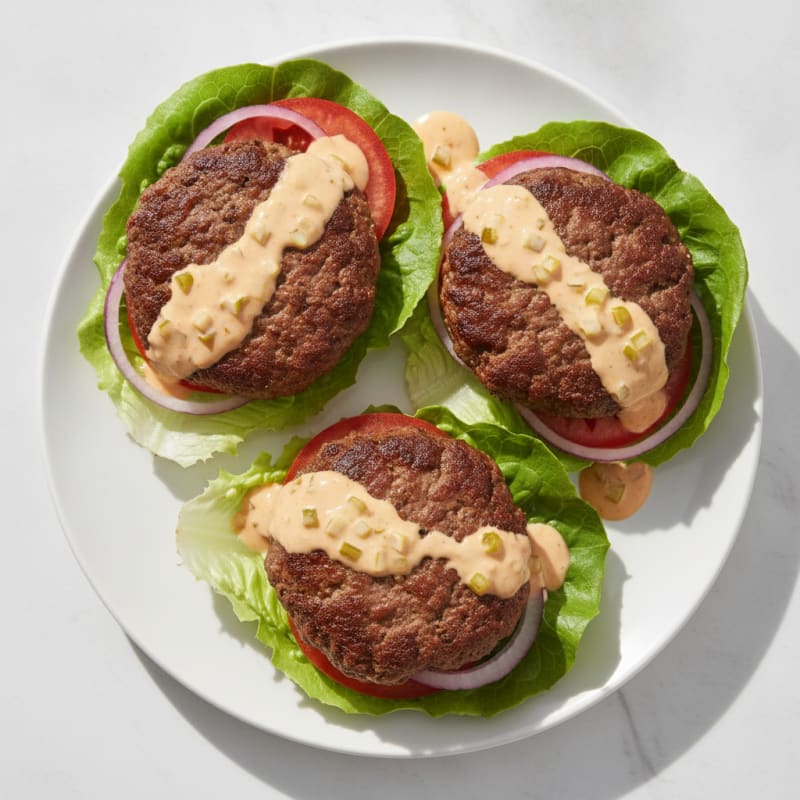 Classic Beef Lettuce Wrap Burgers with Special Sauce