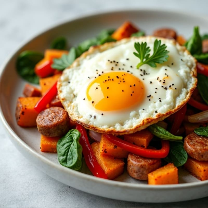 Protein-Packed Sweet Potato Hash with Eggs