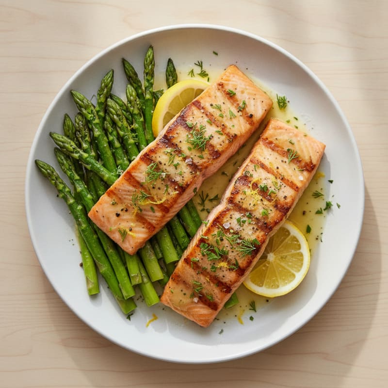 Lemon Herb Grilled Salmon with Asparagus