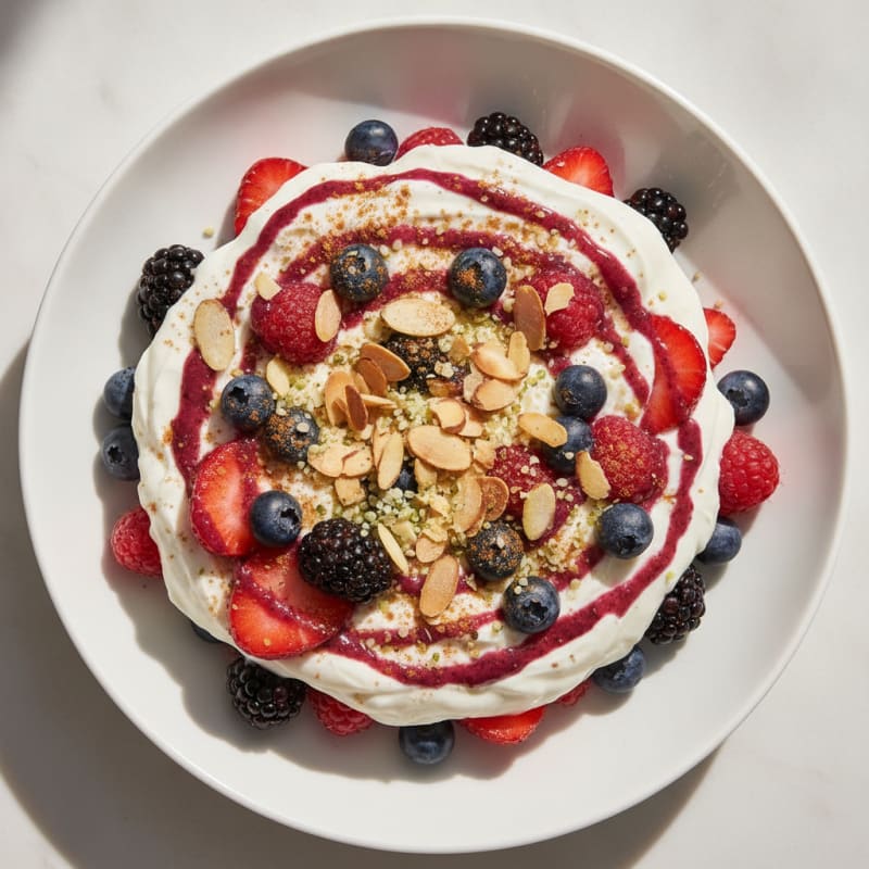 Greek Yogurt Protein Parfait with Mixed Berries