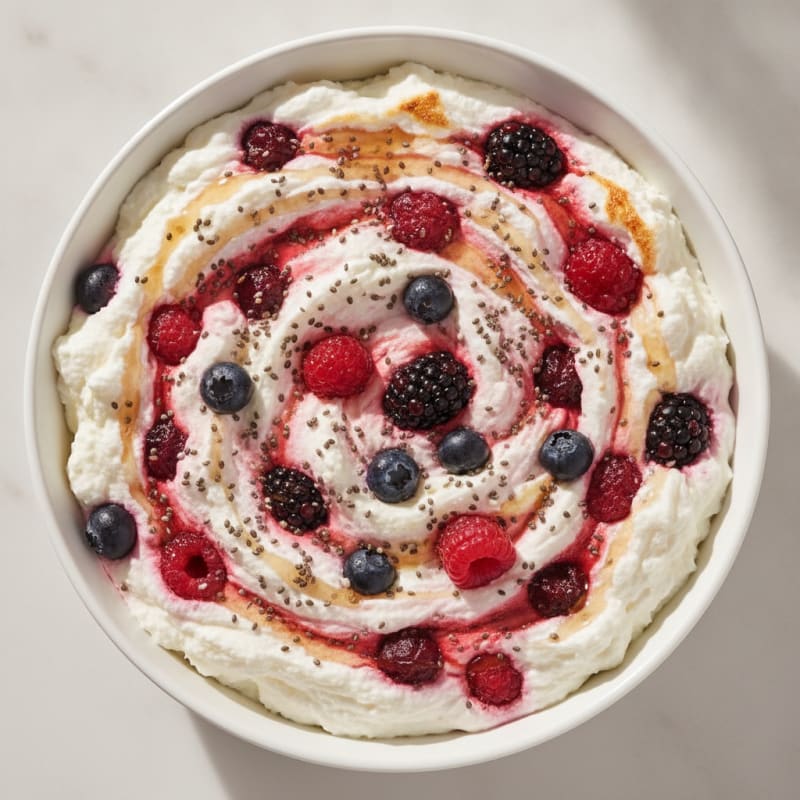 Silky Greek Yogurt Protein Mousse with Mixed Berries