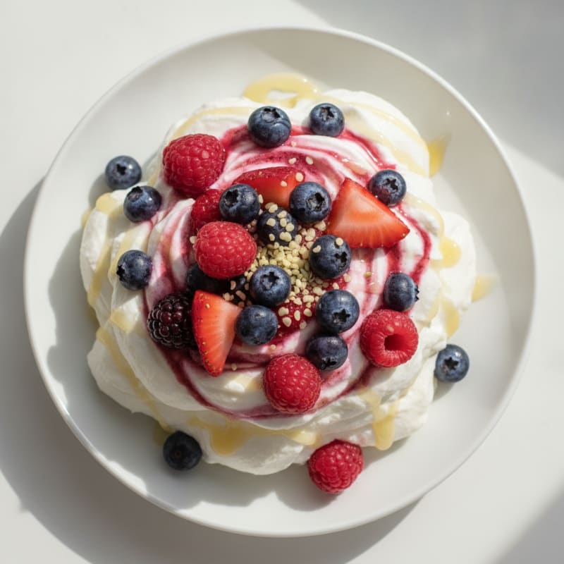 Greek Yogurt Protein Mousse with Mixed Berries